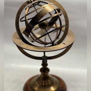 Vintage Brass Armilliary Sphere Astrological Globe APARIS Chez G Gobille  P Ache